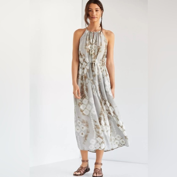 Velvet by Graham Spencer Maui Tie Dye Halter Maxi Dress Size Small Resort Beach - Picture 1 of 10